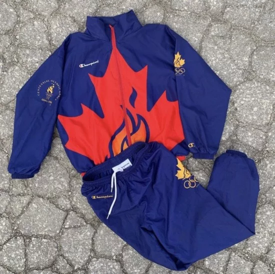 Vintage Champion tracksuit with Canadian maple leaf design